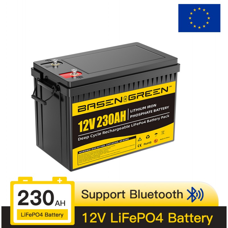 EU STOCK ·  12V 230AH with bluetooth Lifepo4 Battery Pack Rechargeable Deep Cycles For Stroage Energy System