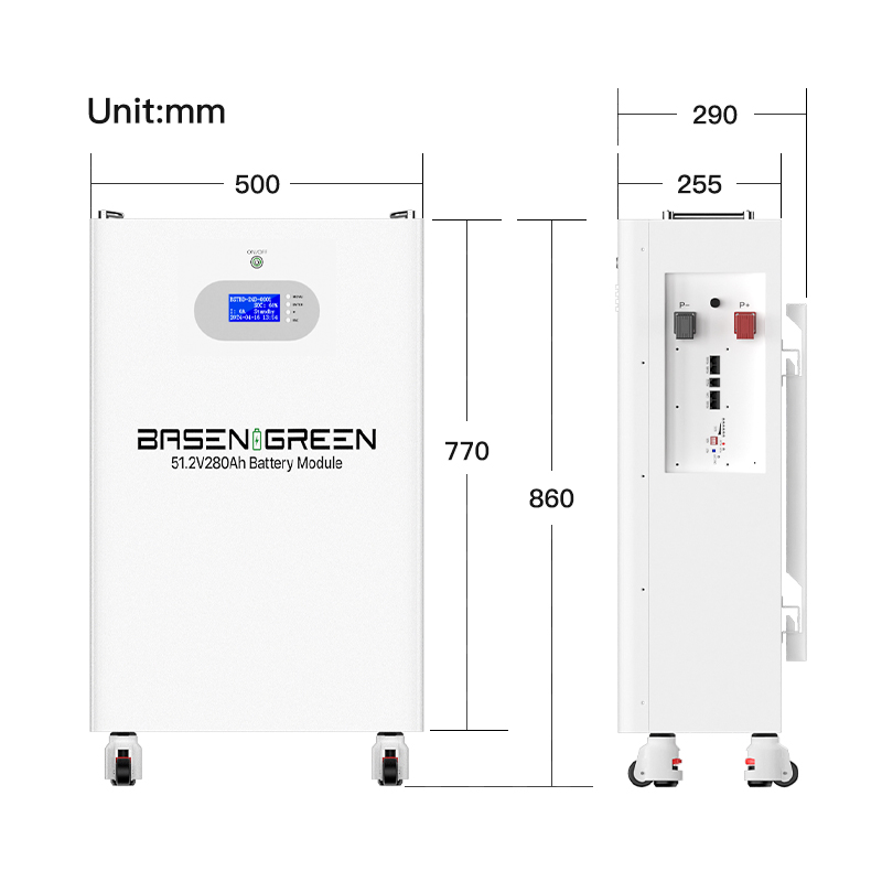 EU STOCK · 51.2V 280ah 14.3KWh Wall&Floor-mounted LiFePO4 Battery Pack for Solar Energy Storage