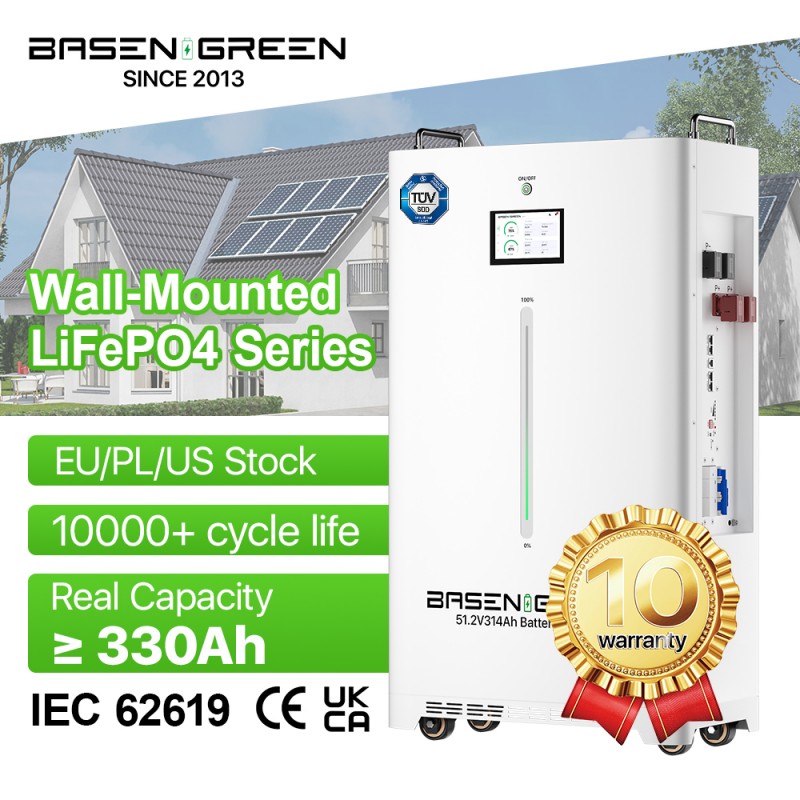 Basengreen & HEKTARY OFF GRID TV 51.2V 314Ah 16KWh with 5A Active Balancer and fire extinguishers Vicky