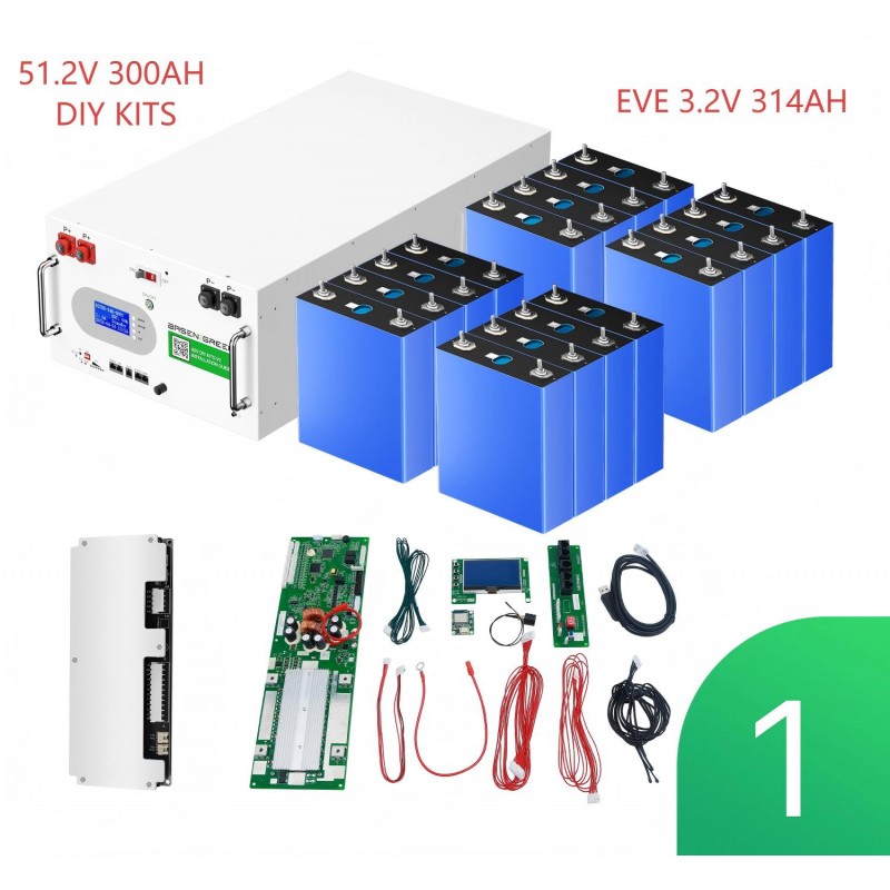 DIY 48V kits with 16s eve 314ah Active balance Battery Pack Projects With Everyday Dave