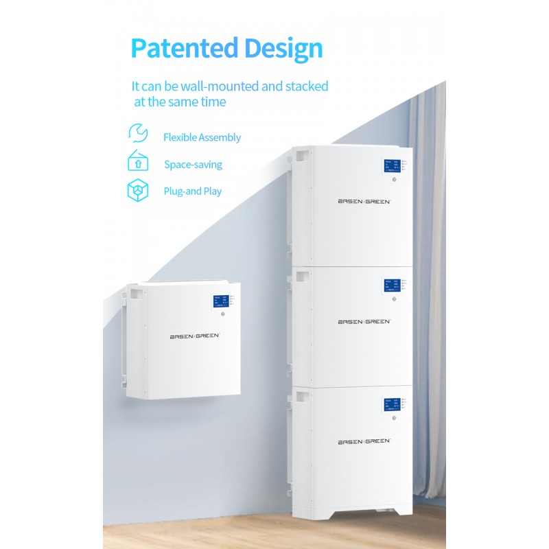 EU STOCK · Stackable Wall Mounted 51.2V 100ah 5KWh 10KWh 15KWh battery pack EU STOCK · Stackable Wall Mounted 51.2V 100ah 5KWh 10KWh 15KWh battery pack