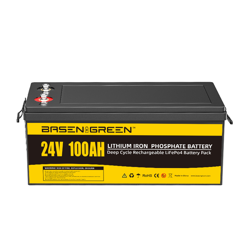 Basengreen 24V 100ah LiFePO4 Battery Pack Rechargeable Lithium Ion Deep 5000 Cycle Times