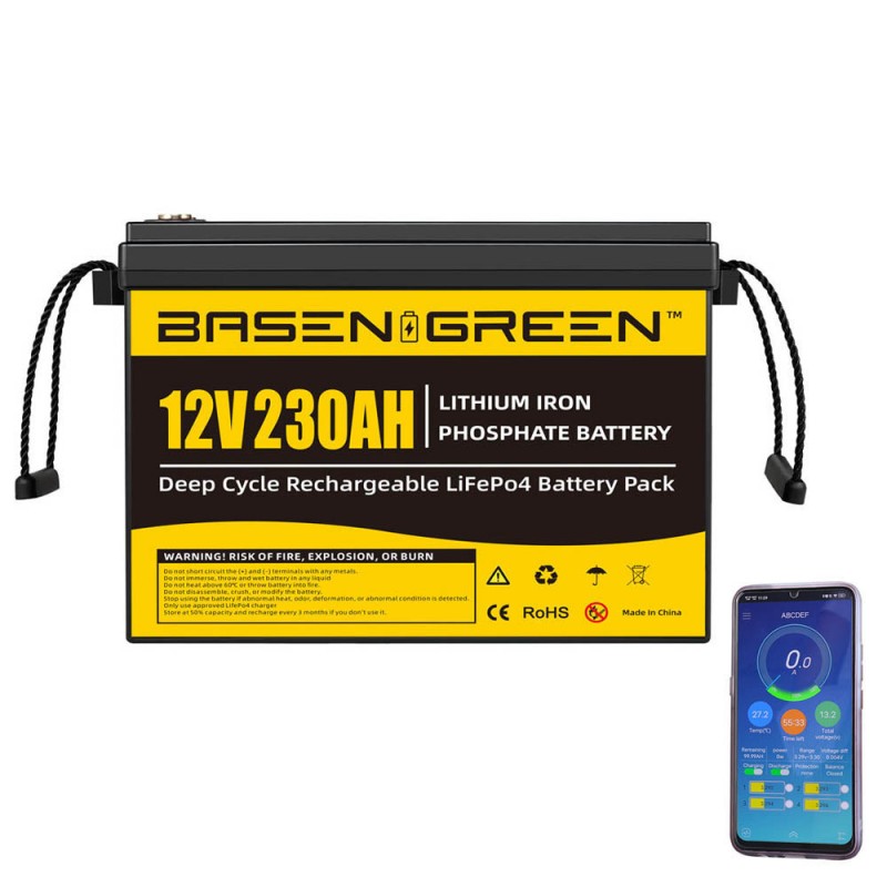 12V 230ah LiFePO4 Battery Built-in 150A BMS with Bluetooth ship from China