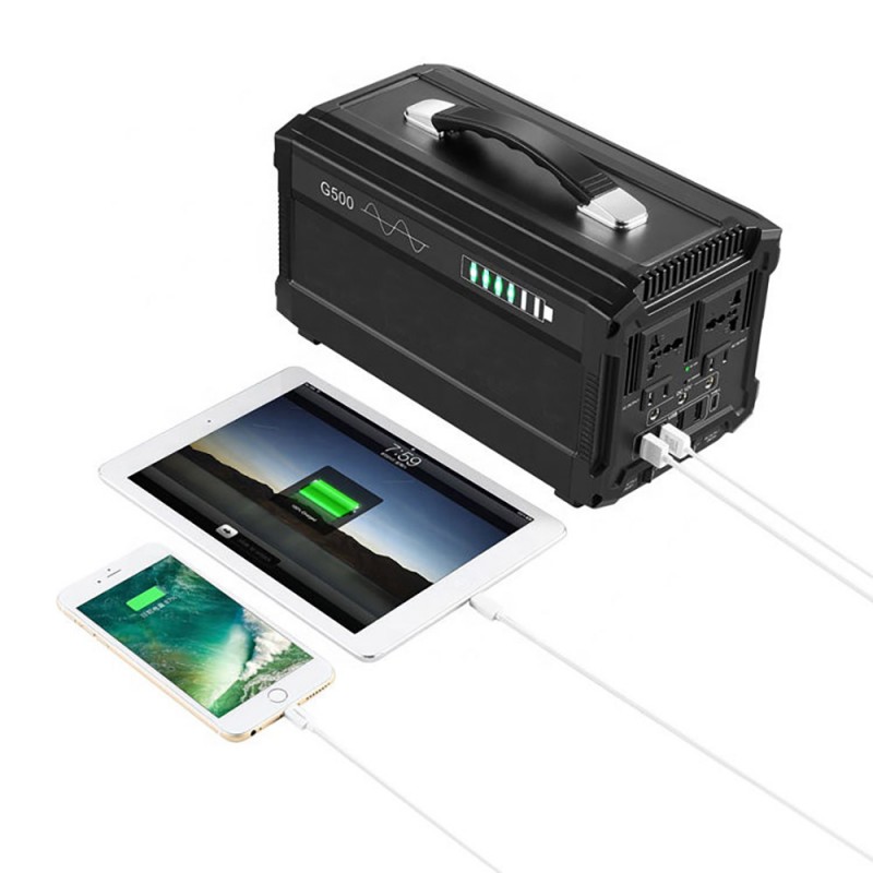 Basengreen 500W Portable Solar Power Station Outdoor Solar Generator Backup Battery Pack for RV-Van Camping