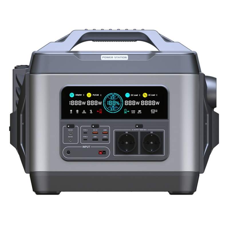 Basengreen 3000W Portable Power Station Multi-Functional Outdoors 3200Wh Power Bank Generator solar energy system