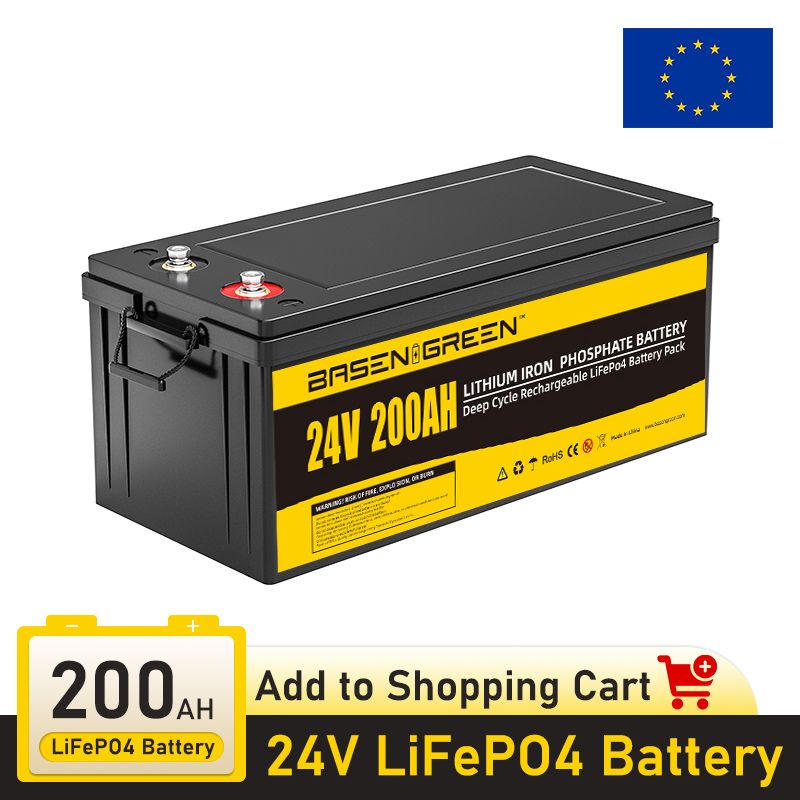 24V 200ah LiFePO4 Battery Built-in 100A BMS with Bluetooth ship