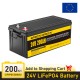 24V 200ah LiFePO4 Battery Built-in 100A BMS with Bluetooth ship from China