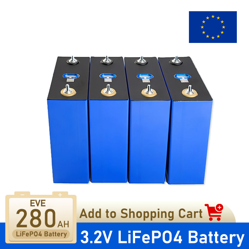 EU Stock EVE 280K Lifepo4 Battery 3.2V Lithium Ion Prismatic Batteries Cells With 5 year warranty EU Stock EVE 280K Lifepo4 Battery 3.2V Lithium Ion Prismatic Batteries Cells With 5 year warranty