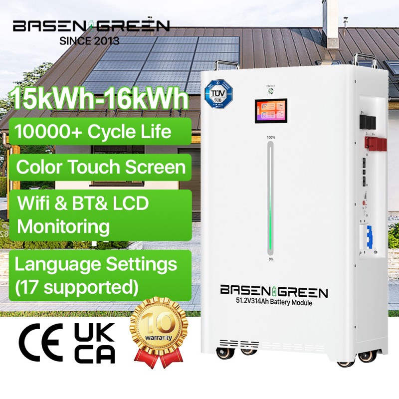 Domótica Solar 51.2V 5kWh 11kWh 15kWh 16kWh 30kWh Battery Packs BasenGreen Sheila