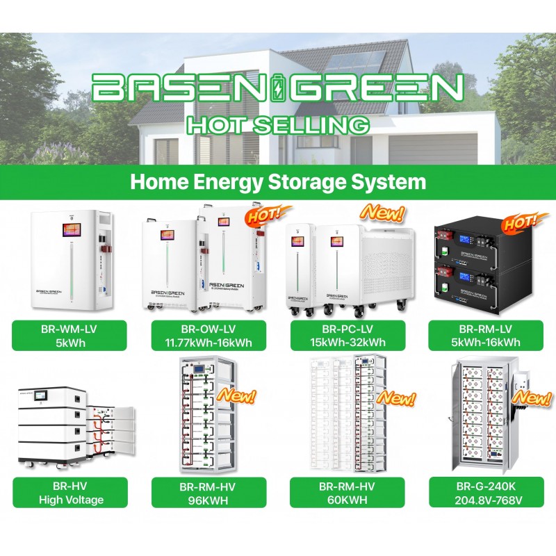 Domótica Solar 51.2V 5kWh 11kWh 15kWh 16kWh 30kWh Battery Packs BasenGreen Sheila