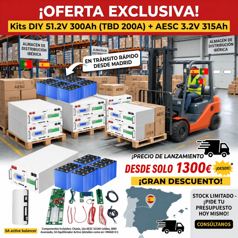 Domótica Solar 51.2V 5kWh 11kWh 15kWh 16kWh 30kWh Battery Packs BasenGreen Sheila